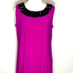 Rhinestone Collar Slip-On Sleeveless Dress